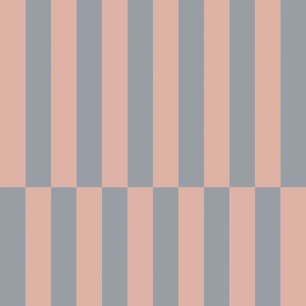 Tapete mit vertikalem Streifenmuster und zweifarbigem geometrischem Design.