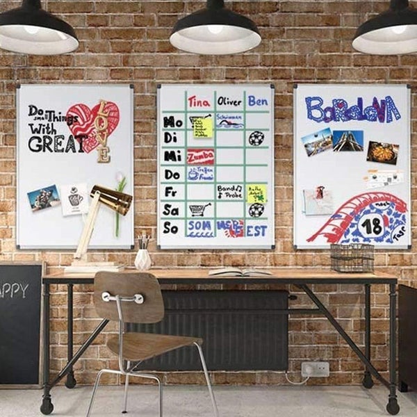 FLOORDIREKT Whiteboard - Master of Boards - Lackiert - Kratzfest - Magnethaftend - 90 x 120 cm