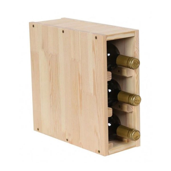 PROREGAL Modulares Weinregal Vincellar Mod HxBxT 30 x 12 x 30 cm Schmal Modul Für 3 Flaschen Massives Kiefernholz Natur