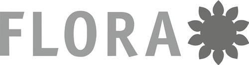 Flora Schriftzug mit Blumensymbol
