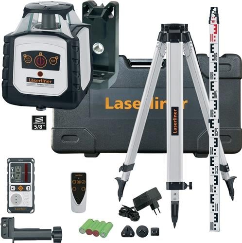 Laserliner Rotationslaser Set mit Stativ, Empfänger, Fernbedienung, Akkus, Ladegerät und Zubehör