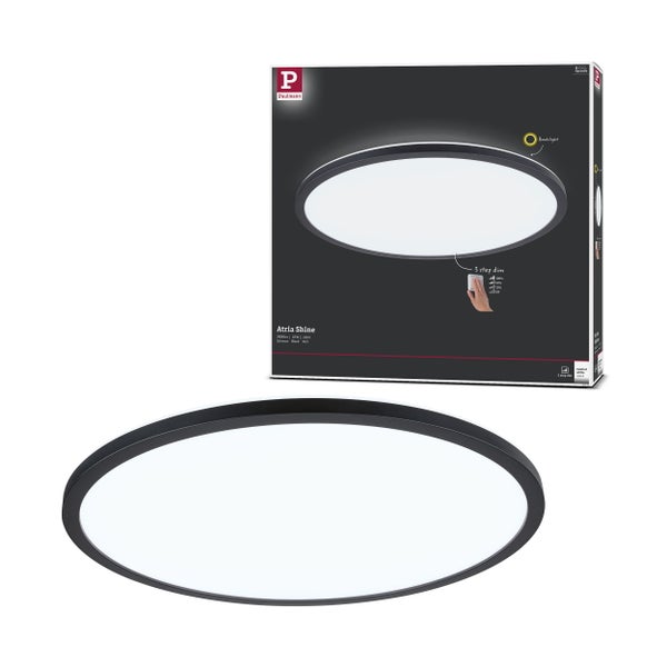 LED Panel 3-Step-Dim Atria Shine Backlight rund 420mm 22W 2300lm 4000K Schwarz dimmbar