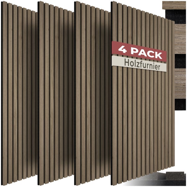 Viererpack Holzfurnier zur Wandgestaltung