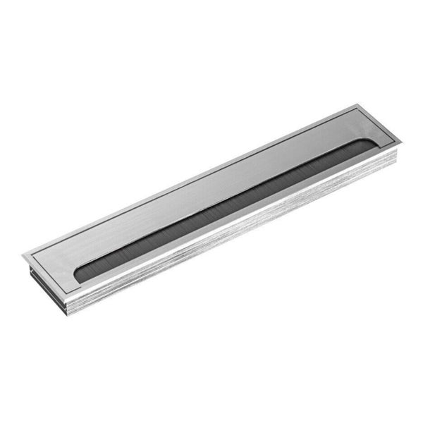 Rechteckiger Kabeldurchlass mit Bürstendichtung aus Metall für Schreibtische