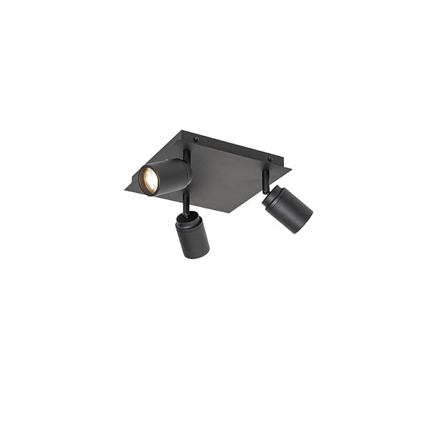 Schwarze Deckenleuchte mit drei Strahlern