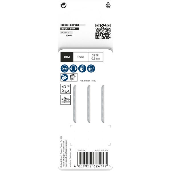 Bosch Expert Stichsägeblätter Set, BIM, 92 mm Länge