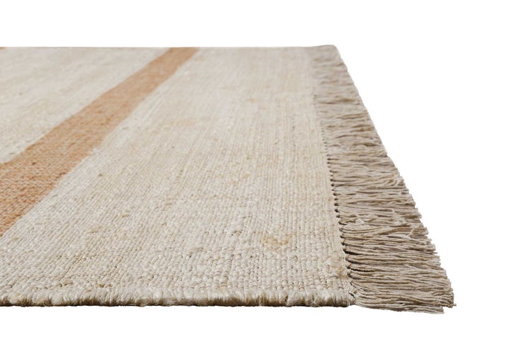 Handwebteppich Creme Beige Cognac aus Naturfaser Vante Green Looop 200x290 cm
