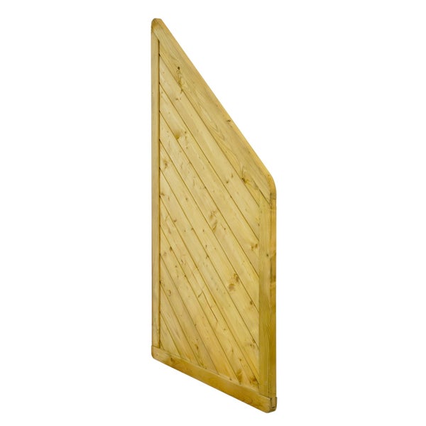 Holz Sichtschutzelement mit schrägem Design