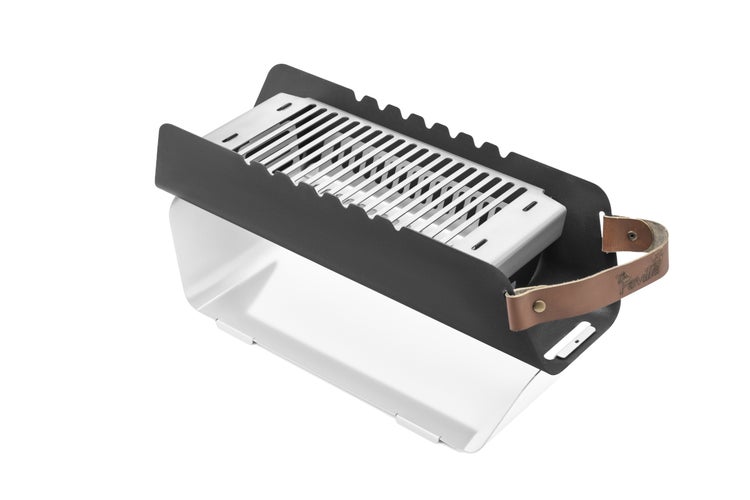 Tragbarer Holzkohlegrill mit Grillrost und Tragegriff