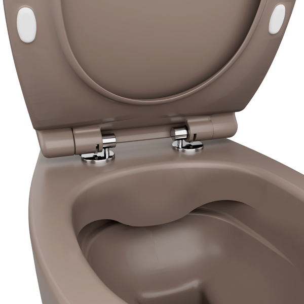 Isvea WC Toilet Badezimmer Wand-WC Taupe mit Softclose-Sitz