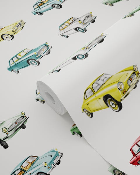 Tapetenrolle mit Oldtimer-Motiv