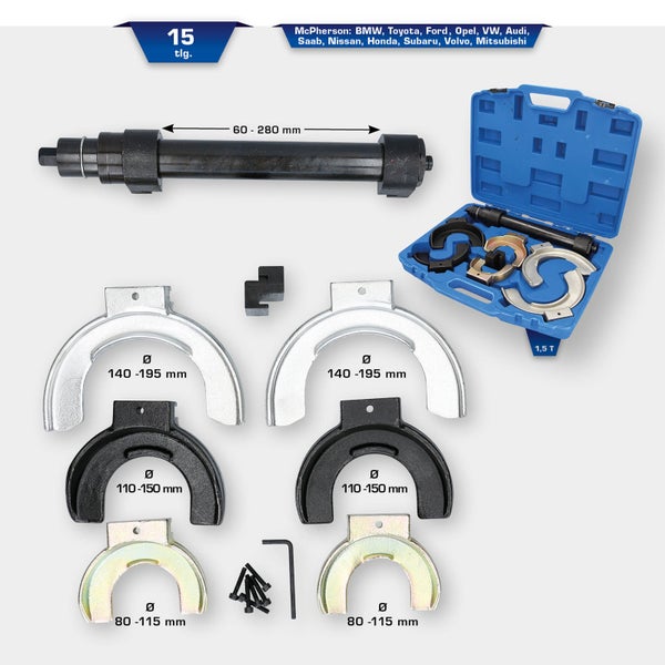 BRILLIANT TOOLS Federspanner-Satz 15tlg. - BT651150