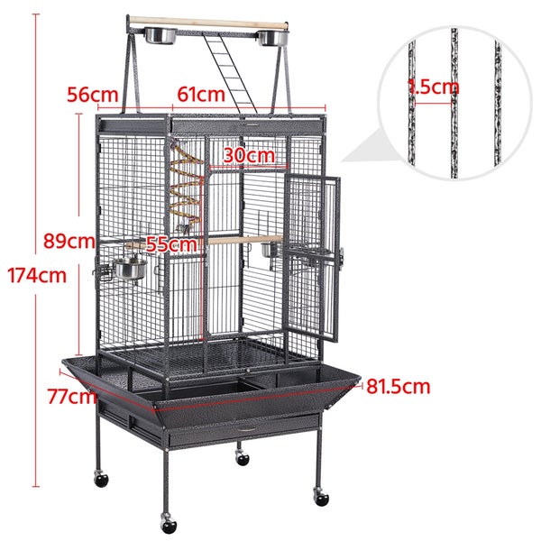 Yaheetech Vogelkäfig mit Sitzstange , Schwarz