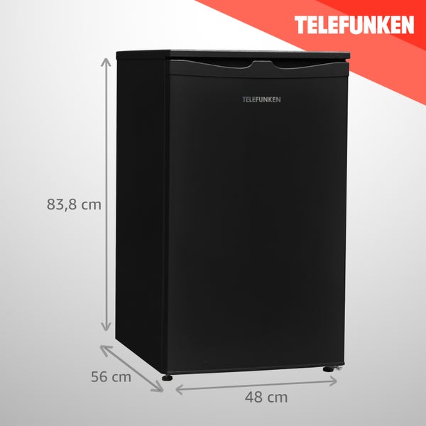 Telefunken Kühlschrank mit 2-Sterne Gefrierfach Freistehend 81 Liter Kühlschrank klein CF-32-152-B schwarz