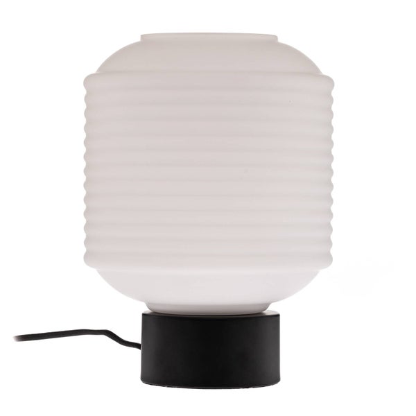 Lindby Glas Tischlampe, Nachttischlampe Tischleuchte Glaslampe 1x E27 max. 15W ohne Leuchtmittel Schlafzimmerlampe Nachttischleuchte Glasleuchte