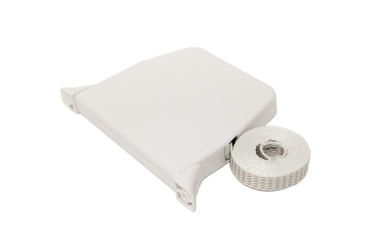 DIWARO. Mini Rollladen-Aufschraub-Gurtwickler | Lochabstand 154 mm | schwenkbar | mit 5 m Gurt | weiß