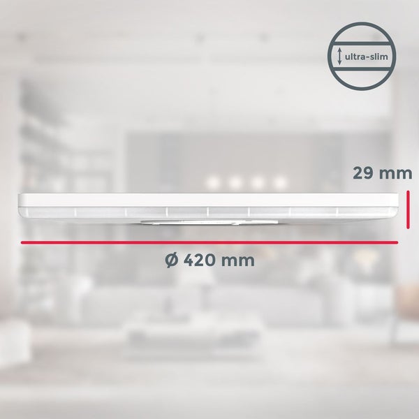 LED Panel 42x42 cm - 22W, 3000lm, dimmbar, flach, backlight, neutralweiß, weiß
