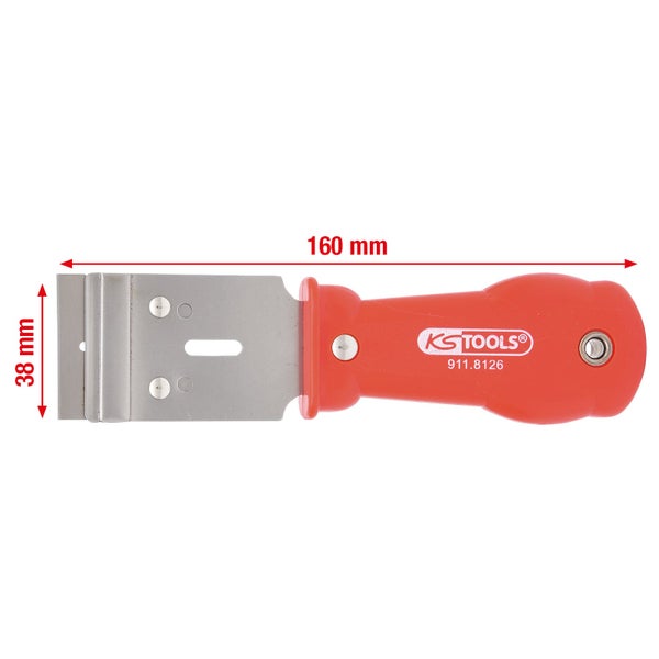 Glasschaber mit einer Größe von 160 mm und einer Klingenbreite von 38 mm.