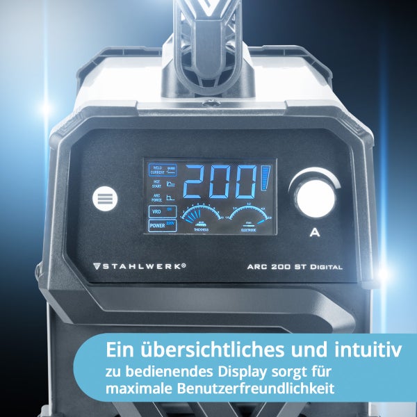 STAHLWERK Schweißgerät ARC 200 ST Digital MMA Elektroden E Hand Inverter 200 A