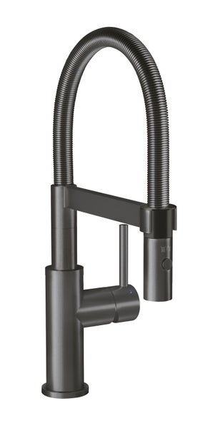 Villeroy & Boch Steel Expert Compact Küchenarmatur, Hochdruck, Wasserhahn Küche mit Umschaltfunktion und schwenkbarem Auslauf, Spültischarmatur wassersparend, Auslauf Höhe 143mm, Anthracite