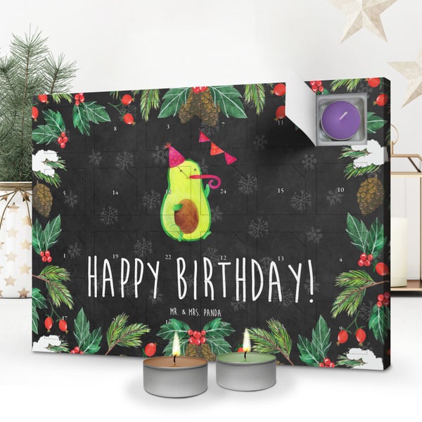 Mr. & Mrs. Panda Duftkerzen Adventskalender Avocado Geburtstag - Schwarz