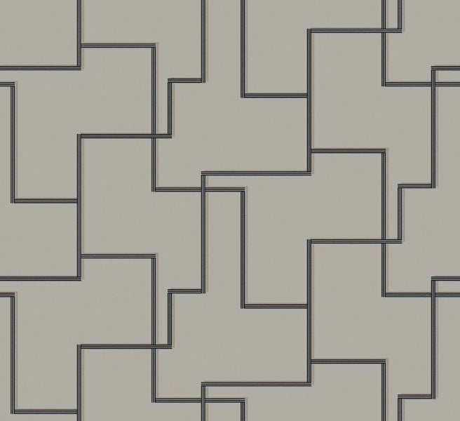 Masureel Tapete geometrisches Motiv Grau - 70 cm x 10.05 m - 630520