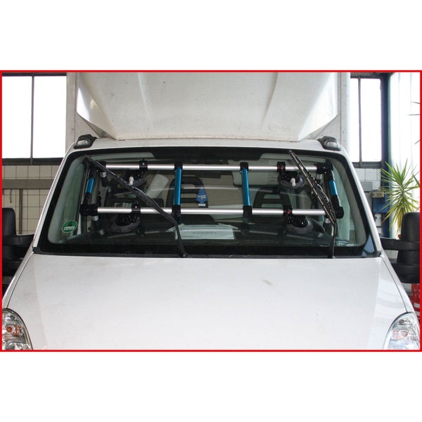 Scheibentragegestell mit Saugnäpfen und den Maßen 1310 mm mal 280 mm