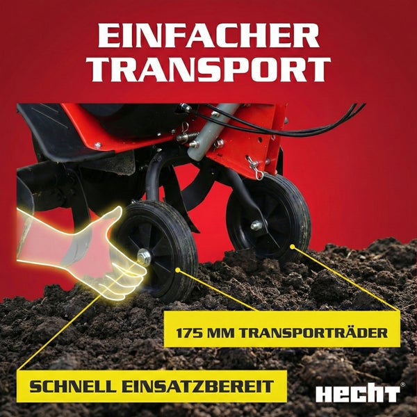 Hecht Motorhacke mit Transporträdern