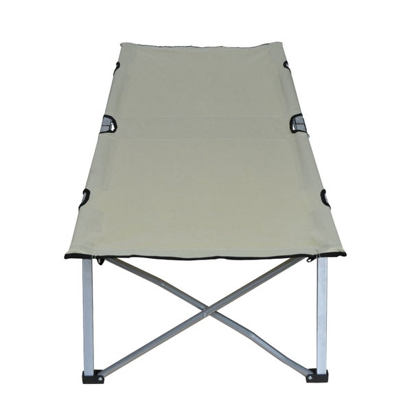 Outsunny Campingbett Feldbett Klappbett Liege inkl. Tasche 193x64x40cm (Beige)