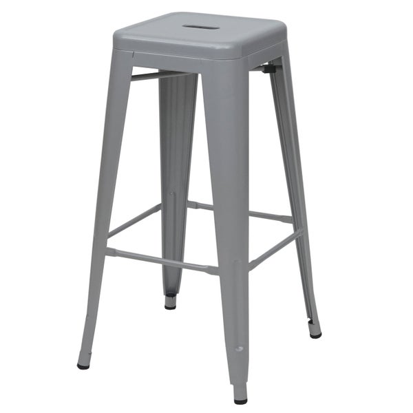 Grauer Metall Barhocker