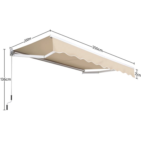 Ausrollbare Markise mit Abmessungen