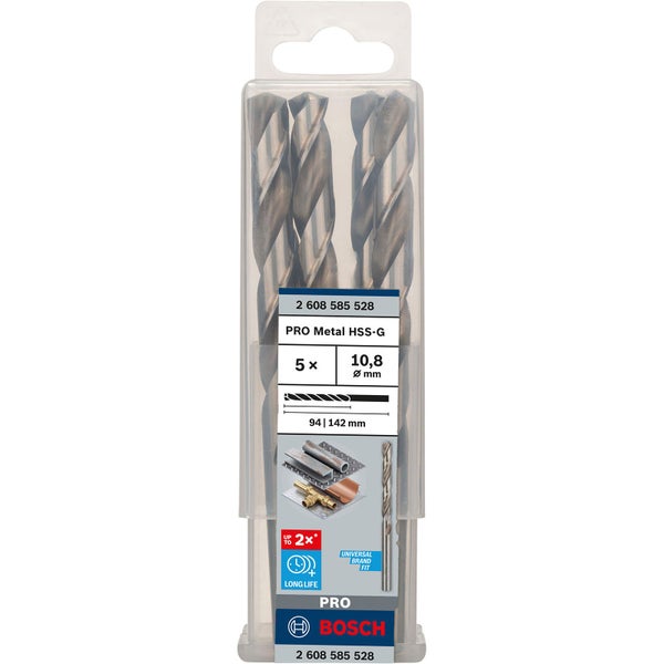 Bosch PRO Metal HSS-G Spiralbohrer 10,8 x 94 x 142 mm - 2608585528