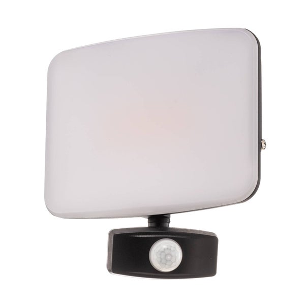 PRIOS LED Wandleuchte außen Paityn mit Bewegungsmelder (spritzwassergeschützt (Modern) in Schwarz aus Aluminium (1 flammig, ) - Wandlampe für Außenwand/Hauswand Haus Terrasse und Balkon