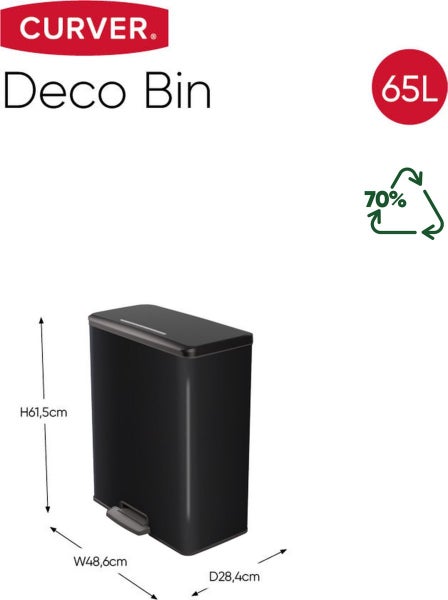 Curver Decobin Mülleimer - 65L - Schwarz