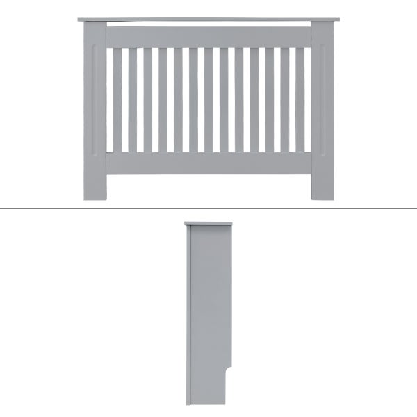ECD Germany Heizkörperverkleidung Landhausstil 78x19x82 cm, Grau, aus MDF lackiert, für Schlafzimmer, Wohnzimmer, Heizungsverkleidung Heizkörperabdeckung Heizungsabdeckung Heizung Heizkörper Abdeckung