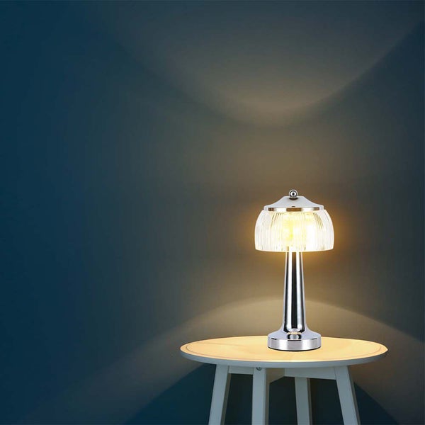 V-TAC VT-1048-C - Wiederaufladbare Tischlampen - Chrom - IP20 - 1W - 55 Lumen - 3IN1
