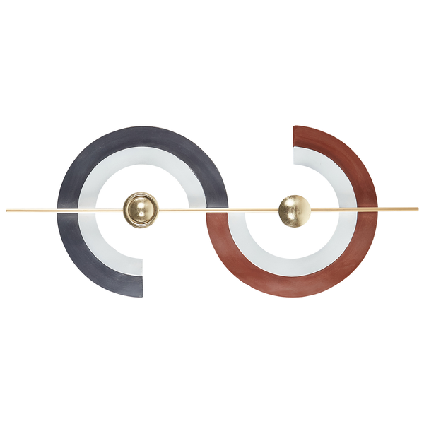 Dekorative Wandskulptur mit Kreisdesign und goldenen Akzenten