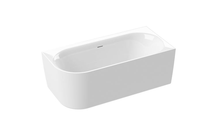 Calmwaters® Vorwand-Badewanne 160x75 cm Komplettset Seamless Comfort, fugenloses Design, vormontiert mit Schürze & Ablaufgarnitur, linke Ausführung, Made in EU, Acryl, 02SL6225