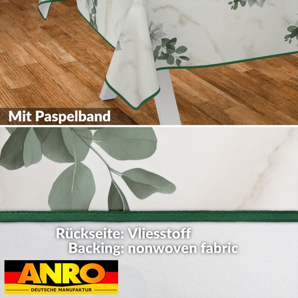 Tischdecke mit Blumenmuster und Paspelband