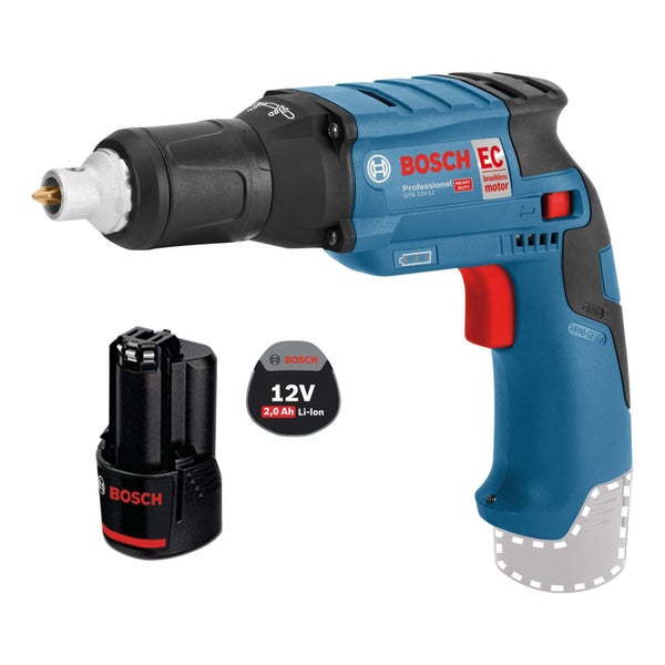 Bosch GTB 12V-11 Akku Trockenbauschrauber mit 12 Volt 2,0 Ah Li-Ionen Akku