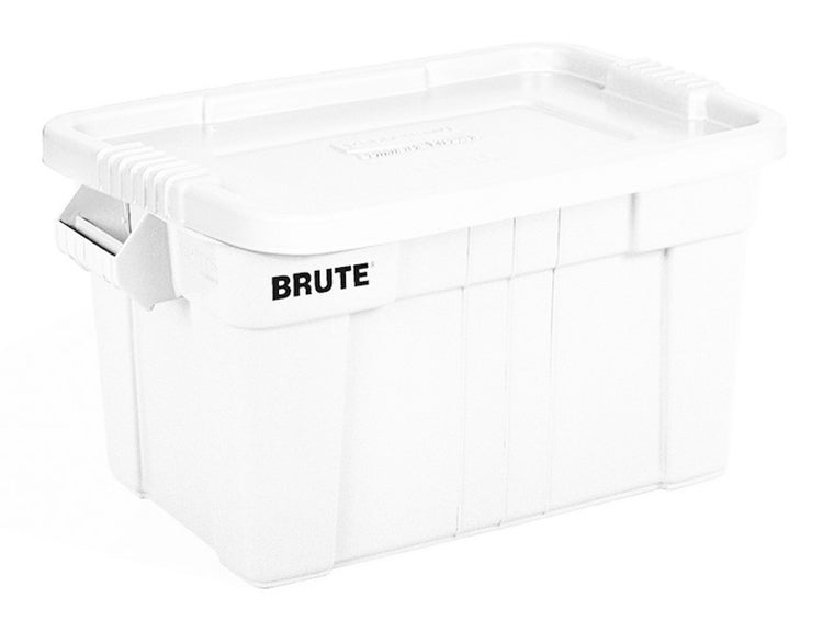 PROREGAL Rubbermaid Robuste Aufbewahrbox Mit Deckel und Griffen 75,5 Liter HxBxT 38,4 x 44,1 x 70,7 cm Weiß