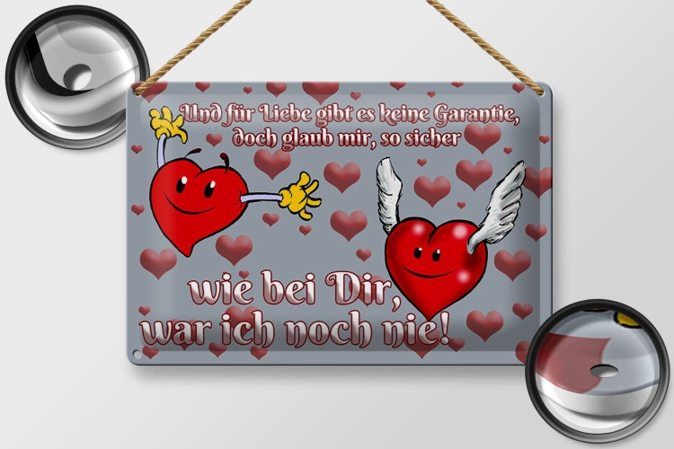 Blechschild Spruch 30x20cm Für Liebe gibt's keine