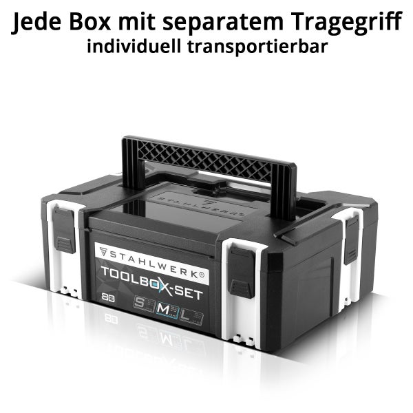 STAHLWERK Toolbox Set 5 in 1 Systembox Werkzeugkiste Werkzeugkoffer Werkzeugbox