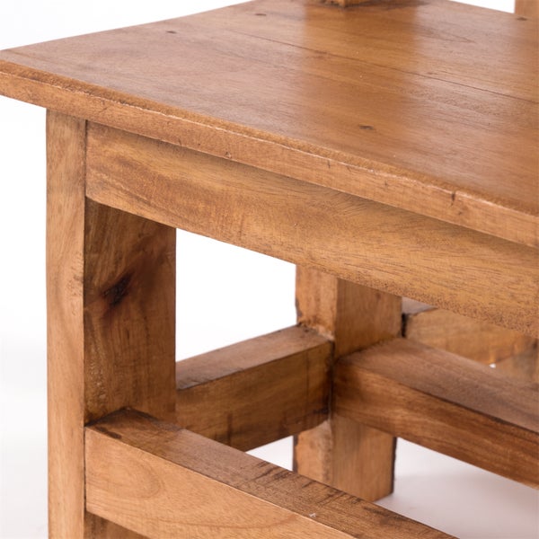 Trittleiter STEP Recyclingholz zweistufig  08 honigfarben gewachst