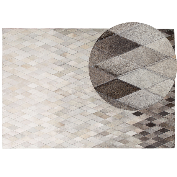 Teppich MALDAN 160 x 230 cm Echtleder Beige