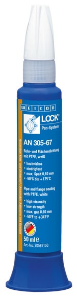 WEICONLOCK® AN 305-67 Rohr- und Flächendichtung | mit PTFE, niedrigfest | 50 ml | weiß