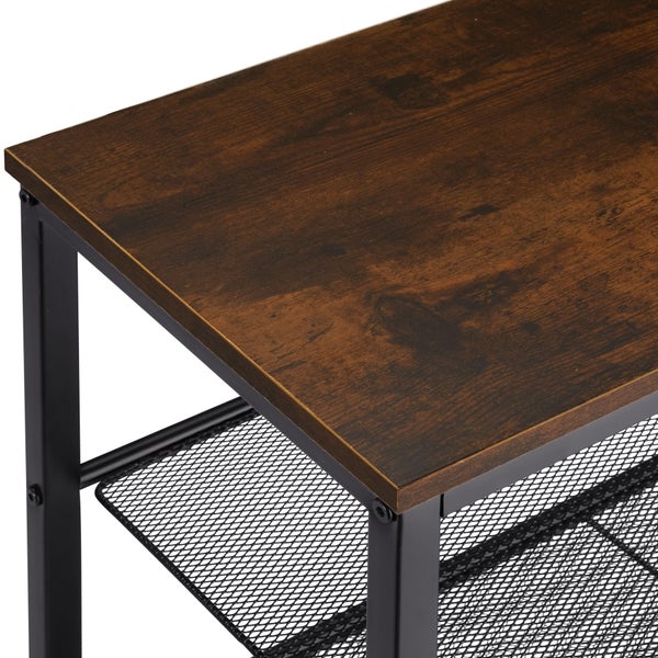 Schuhregal tectake Portsmouth 100 x 30,5 x 72,5 cm Industrial Style Industrial Holz dunkel, rustikal