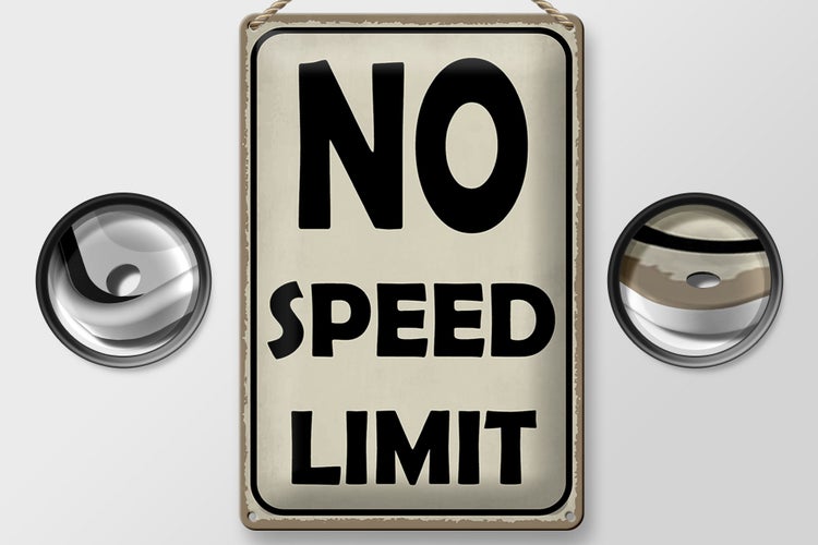 Blechschild Spruch 20x30cm No speed limit