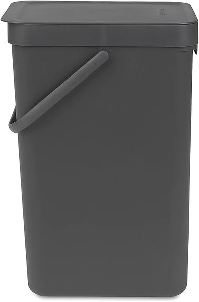 Brabantia Abfallsammler Mit Stay Open Deckel 16 Liter HxBxT 40 x 27,9 x 22 cm Kunststoff Dunkelgrau