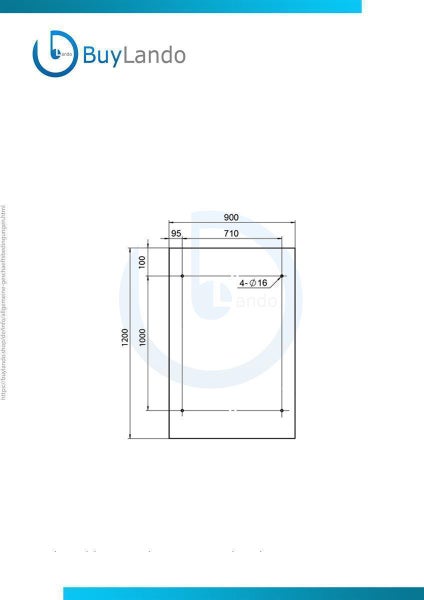 BuyLando (STR) 120x90 cm Milchglas Glasvordach inkl. Edelstahlhalter RAL 7016